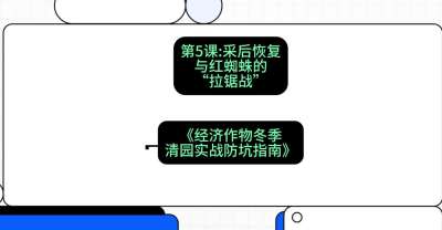 第5节：【柑橘清园】采后恢复与红蜘蛛的&ldquo;拉锯战&rdquo;，课程：《经济作物冬季清园&middot;实战防坑指南》#识农AI