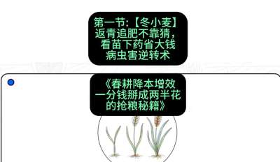 第一节：【冬小麦】返青追肥不靠猜，看苗下药省大钱
