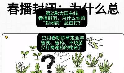 第2节：大田主线，春播封闭，为什么你的&ldquo;封闭药&rdquo;总白打？，课程：《3月春耕除草定全年：省钱、省药、不烧苗、少打两遍药的秘密》